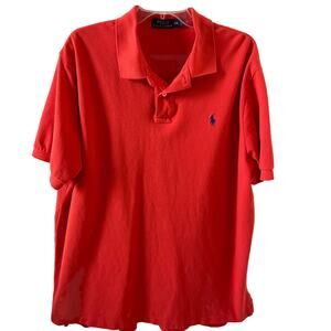 Polo Ralph Lauren Orange Pique Polo Shirt Mens Size XXL